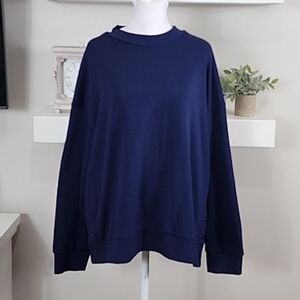 Popsugar Long Sleeve Mockneck Top With Side Snap Buttons New With Tags